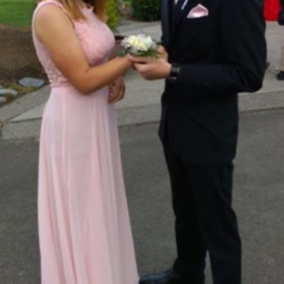 Pink Lace Prom Dress - Picture 3 of 4